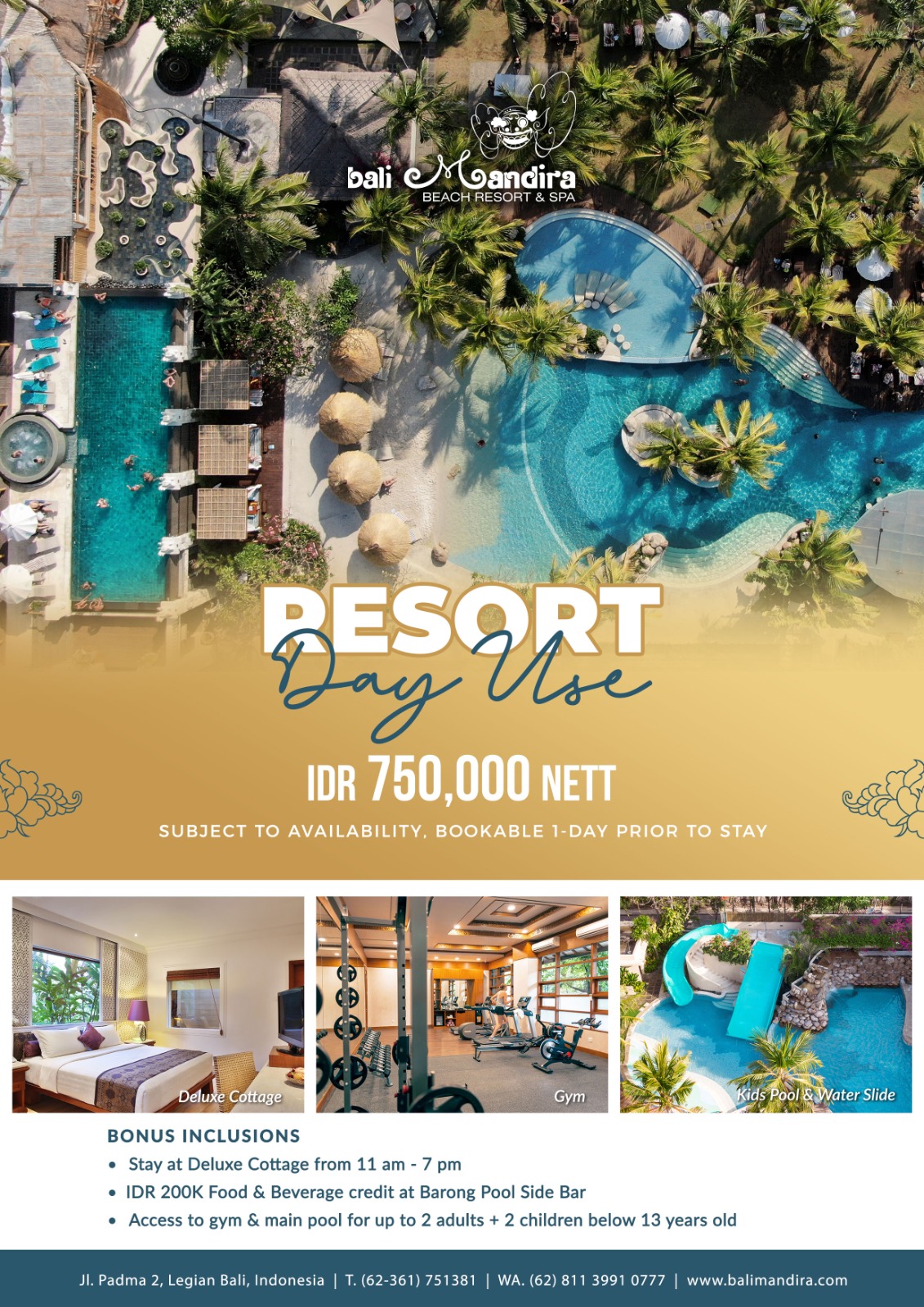 Resort Day Use - Bali Mandira Beach Resort & Spa